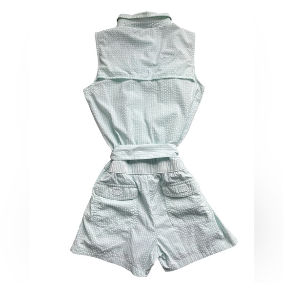Vineyard Vines Performance Seersucker Mint White Romper Size 0 - Picture 6 of 9